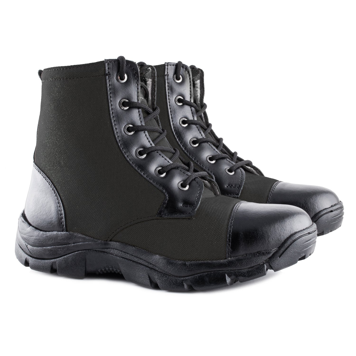 Black tactical footwear with Phylon midsole and rubber outsole, pair view – TZARO HULKCNVBLK