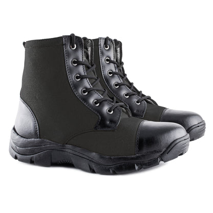 Black tactical footwear with Phylon midsole and rubber outsole, pair view – TZARO HULKCNVBLK