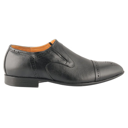 Pure Leather Formal Black Slip-on Shoe with Rubber Sole – Holay362