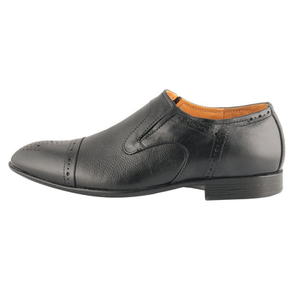 Pure Leather Formal Black Slip-on Shoe with Rubber Sole – Holay362