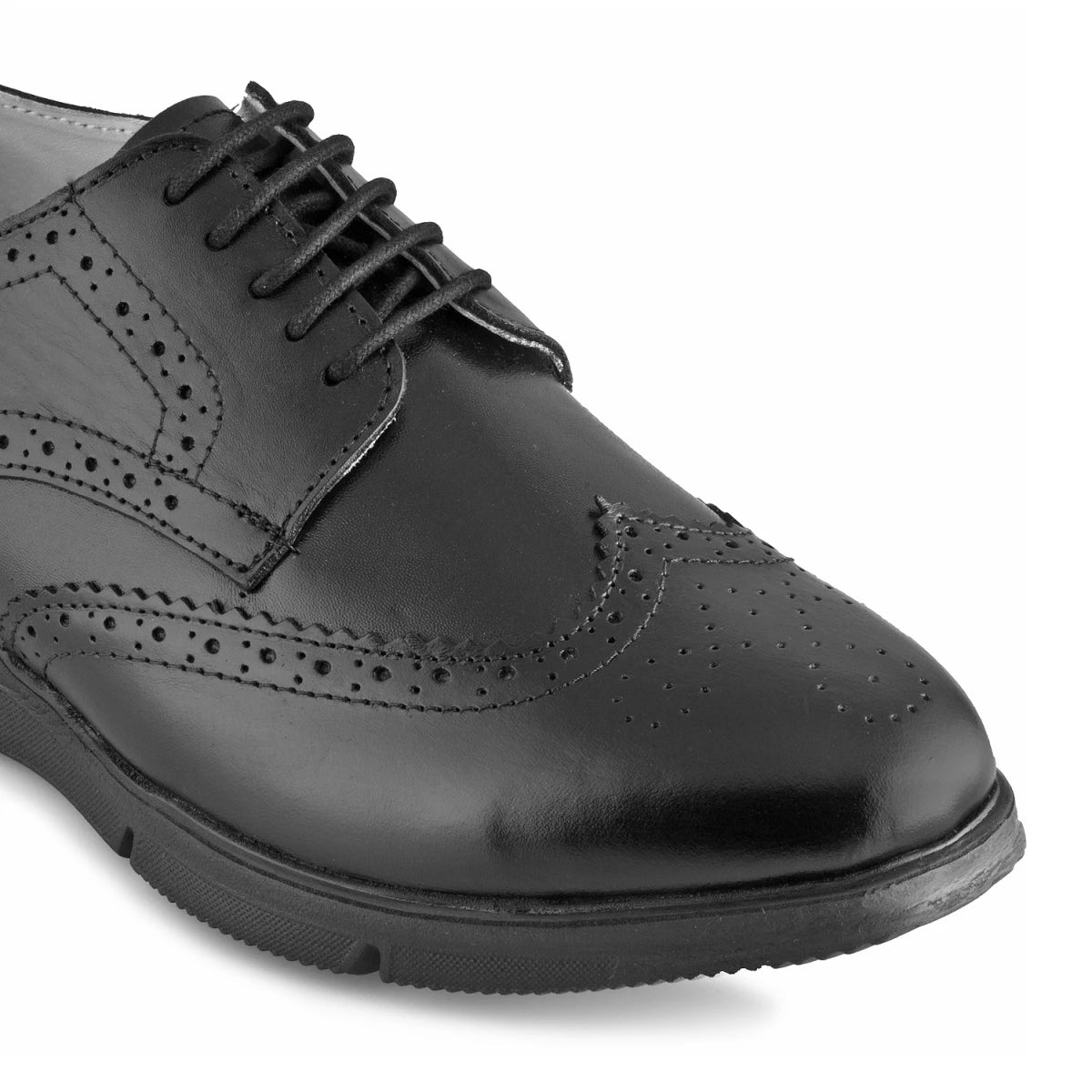 Pure Leather Black Brogue - Gimlet, ICNBLK2202BRG