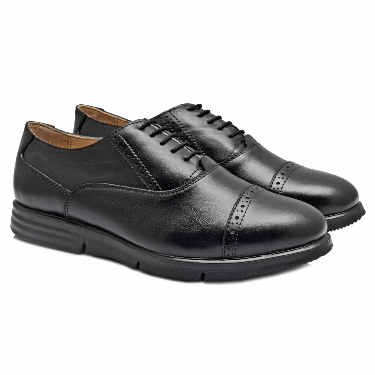 Pure Leather Black Brogue - Oxymilet, ICNBRGAULI2210