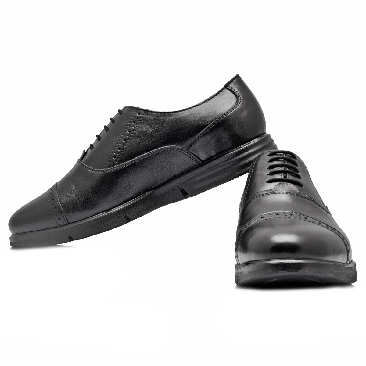 Pure Leather Black Brogue - Oxymilet, ICNBRGAULI2210
