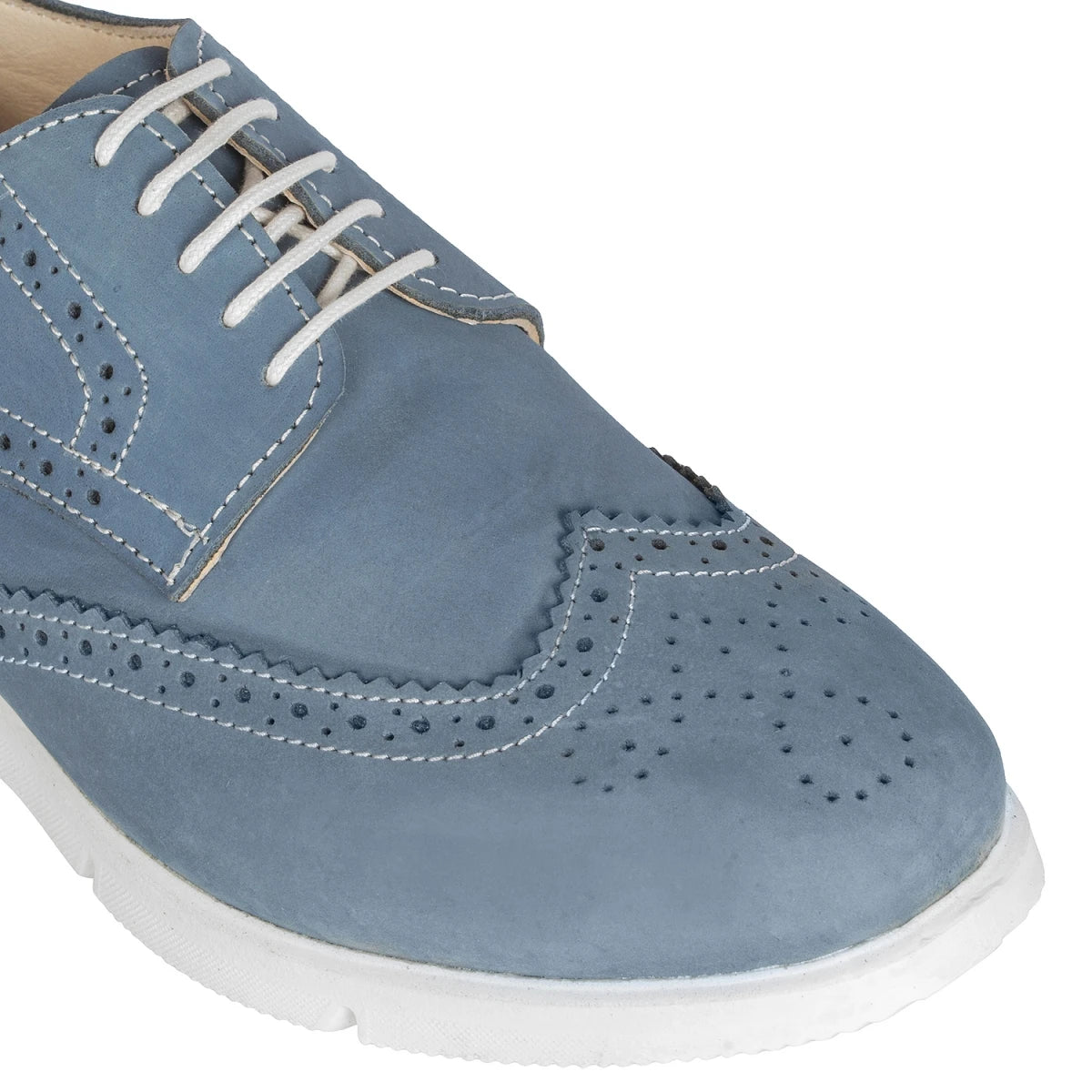 Pure Leather Super-Light Sky Blue Brogues - Gimlet (Sky Blue) ICNNBL2202BRG