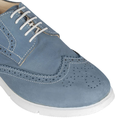 Pure Leather Super-Light Sky Blue Brogues - Gimlet (Sky Blue) ICNNBL2202BRG