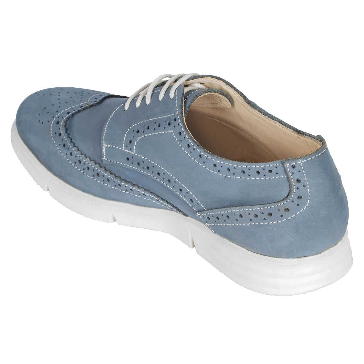 Pure Leather Super-Light Sky Blue Brogues - Gimlet (Sky Blue) ICNNBL2202BRG