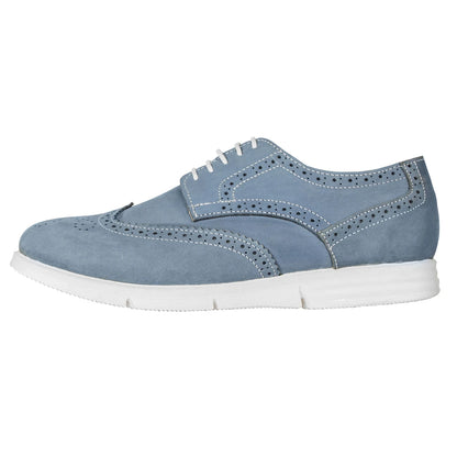 Pure Leather Super-Light Sky Blue Brogues - Gimlet (Sky Blue) ICNNBL2202BRG