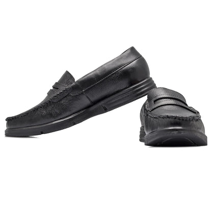 Pure Leather, Super-Light, Black Formal Slip-on Shoes -  TIMS, ICNSLP2214BL