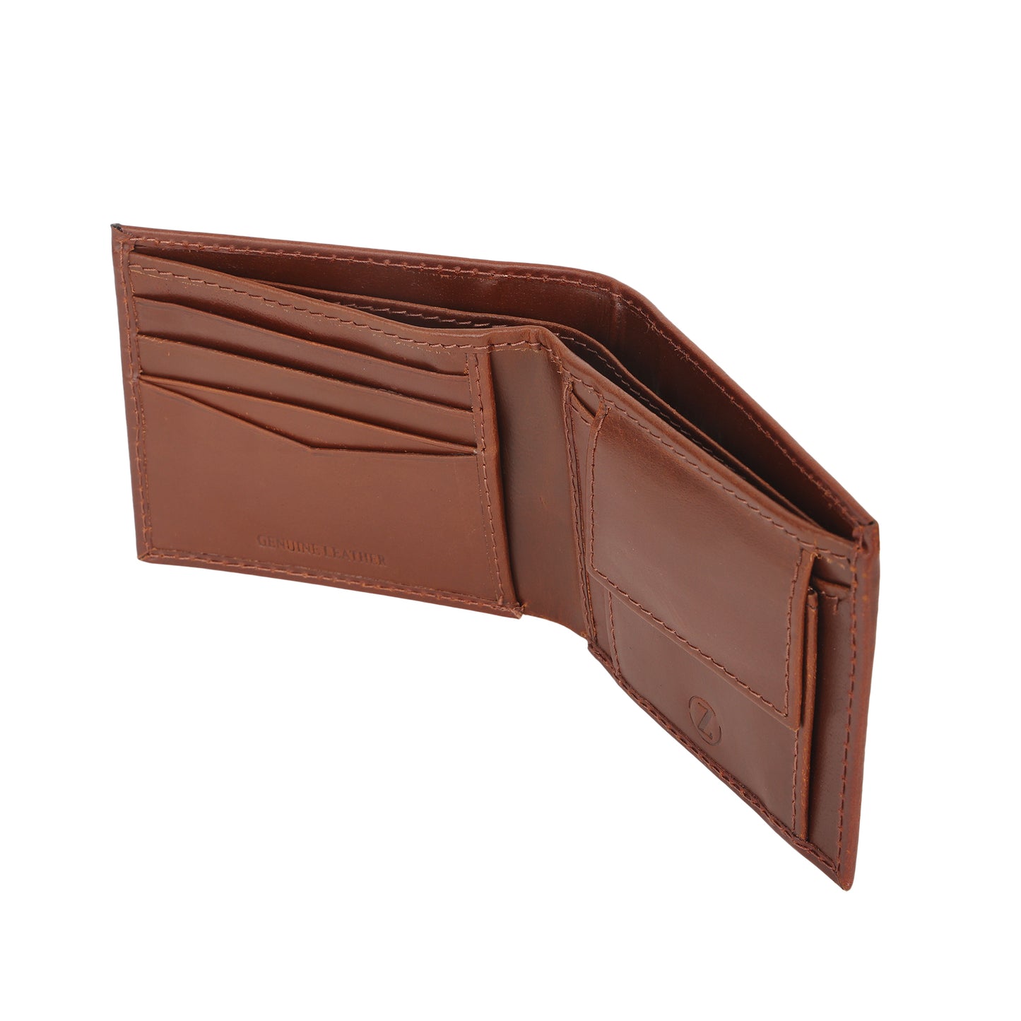 Tan Pure Leather Bifold Wallet for Men with Coin Pocket  | TZARO-IQANMLTHR081