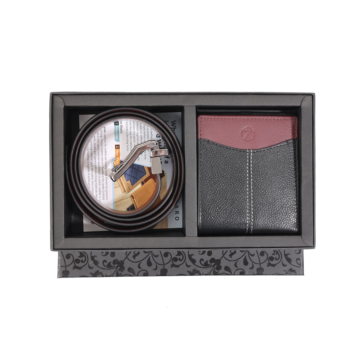 Reversible Leather Belt & Wallet Gift Set for Men - Jimmy, IQPRSLT21502CMB | TZARO