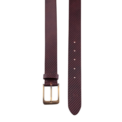 Brown Italian leather belt strap flat lay buckle holes – TZARO