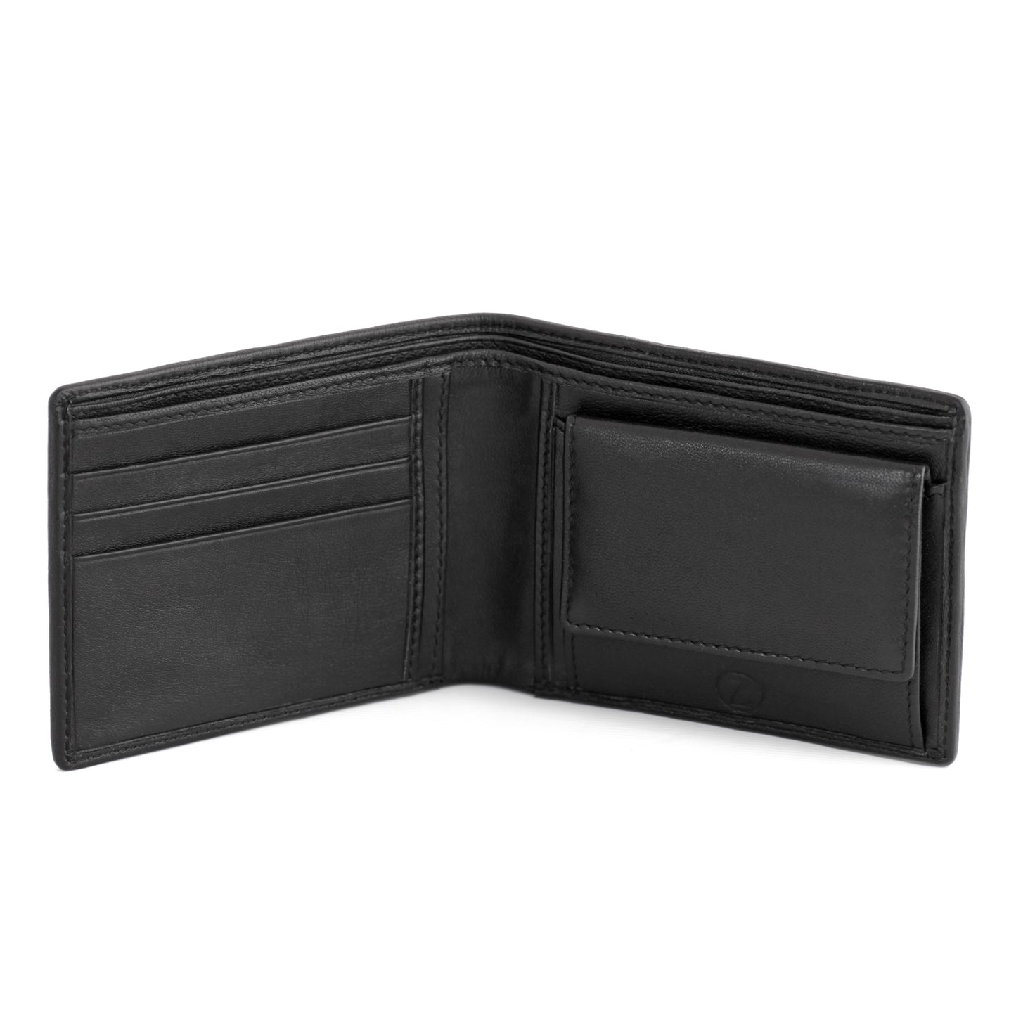 Beige Pure Leather Bifold Wallet for Men with Blue Racing Stripe | TZARO - IQPRSLTHR025