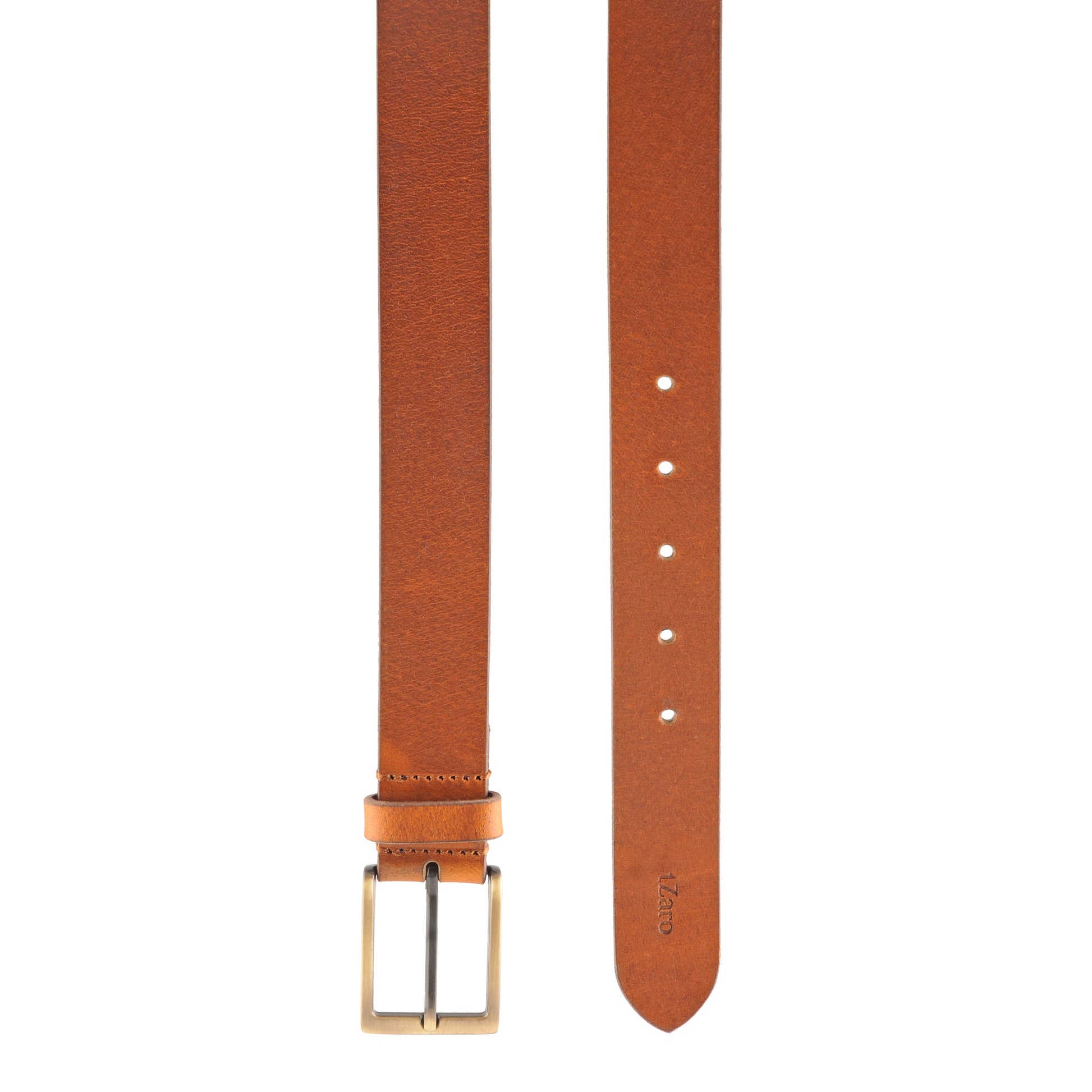 Tan oil pull-up leather belt strap flat lay buckle holes – TZARO