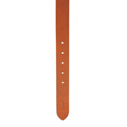 Tan oil pull-up leather belt strap close-up texture detail – TZARO