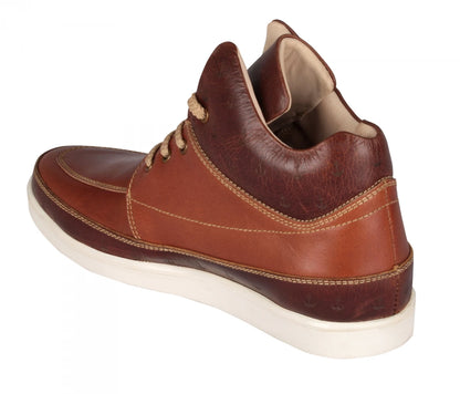 Pure Leather Mid-Ankle, Tan Boots with Rubber Sole  - Madrid, JRDLIV401ANC