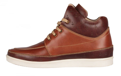 Pure Leather Mid-Ankle, Tan Boots with Rubber Sole  - Madrid, JRDLIV401ANC