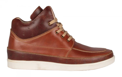 Pure Leather Mid-Ankle, Tan Boots with Rubber Sole  - Madrid, JRDLIV401ANC