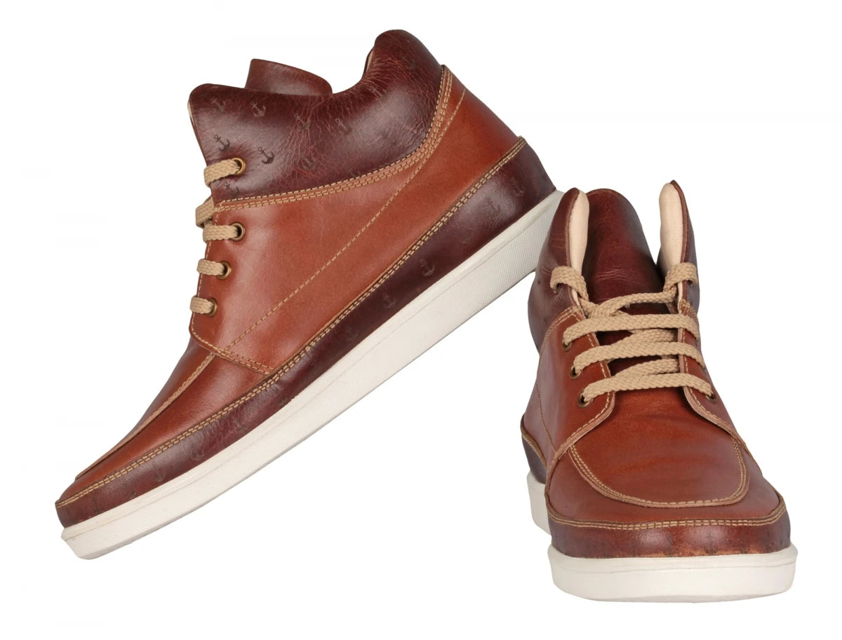 Pure Leather Mid-Ankle, Tan Boots with Rubber Sole  - Madrid, JRDLIV401ANC