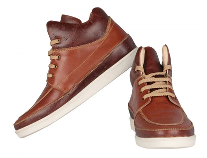 Pure Leather Mid-Ankle, Tan Boots with Rubber Sole  - Madrid, JRDLIV401ANC