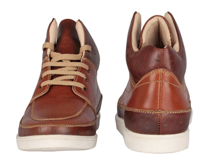 Pure Leather Mid-Ankle, Tan Boots with Rubber Sole  - Madrid, JRDLIV401ANC