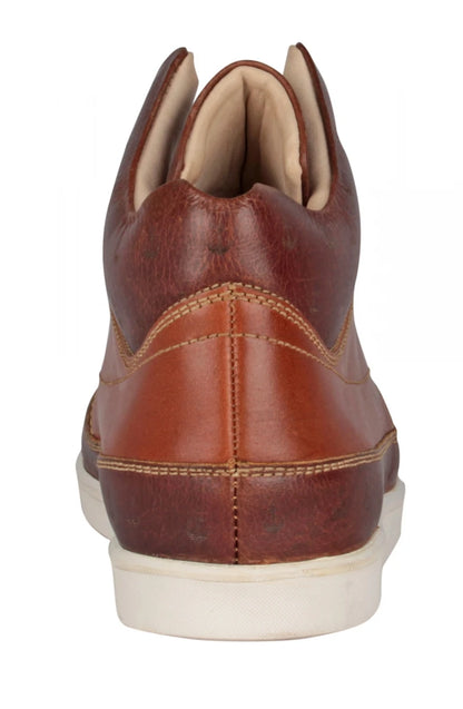 Pure Leather Mid-Ankle, Tan Boots with Rubber Sole  - Madrid, JRDLIV401ANC