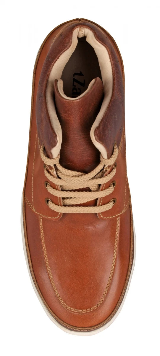 Pure Leather Mid-Ankle, Tan Boots with Rubber Sole  - Madrid, JRDLIV401ANC