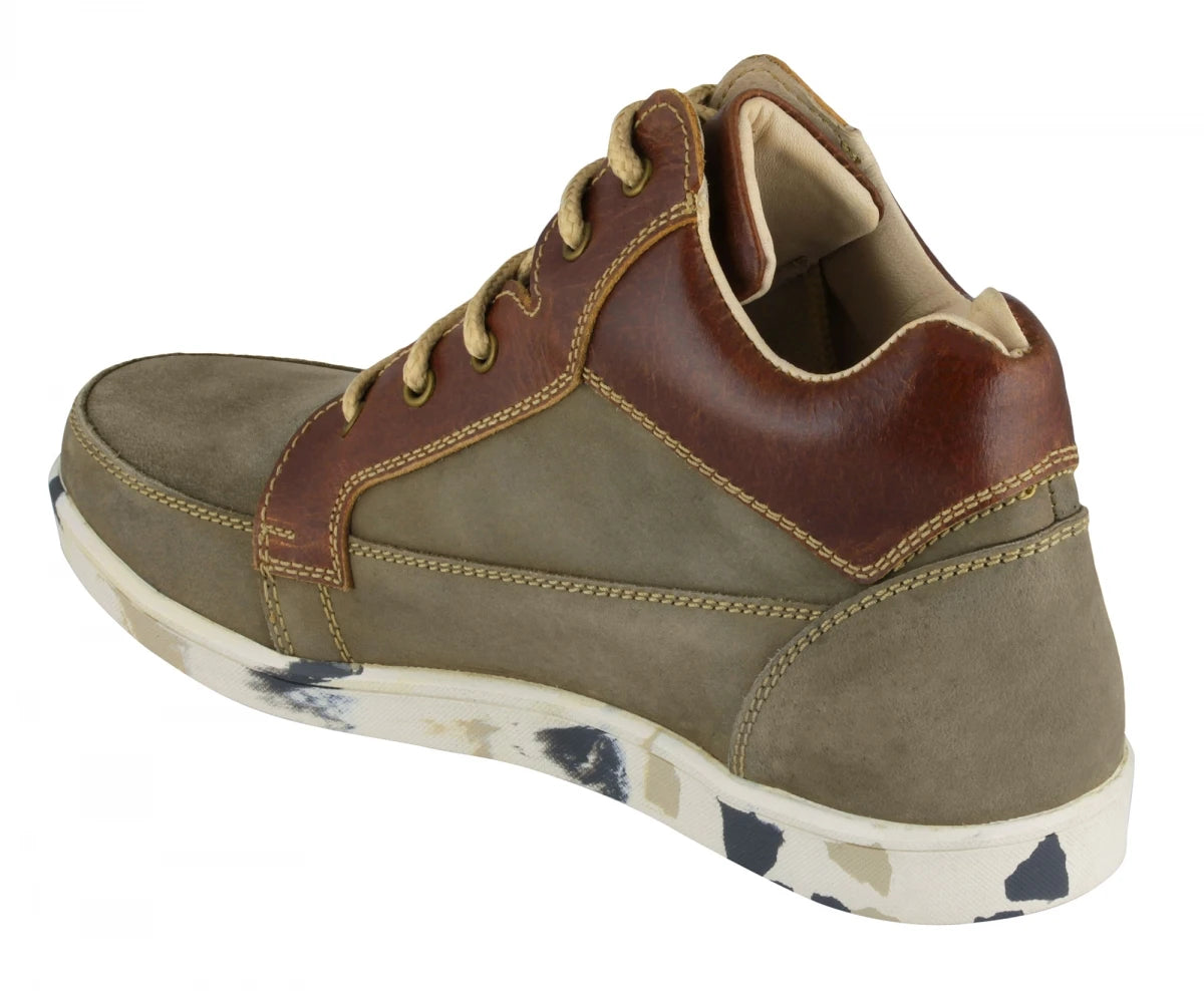 Pure Leather Olive Green Boots with Rubber Sole - Johnson, JRDLIV402OLV