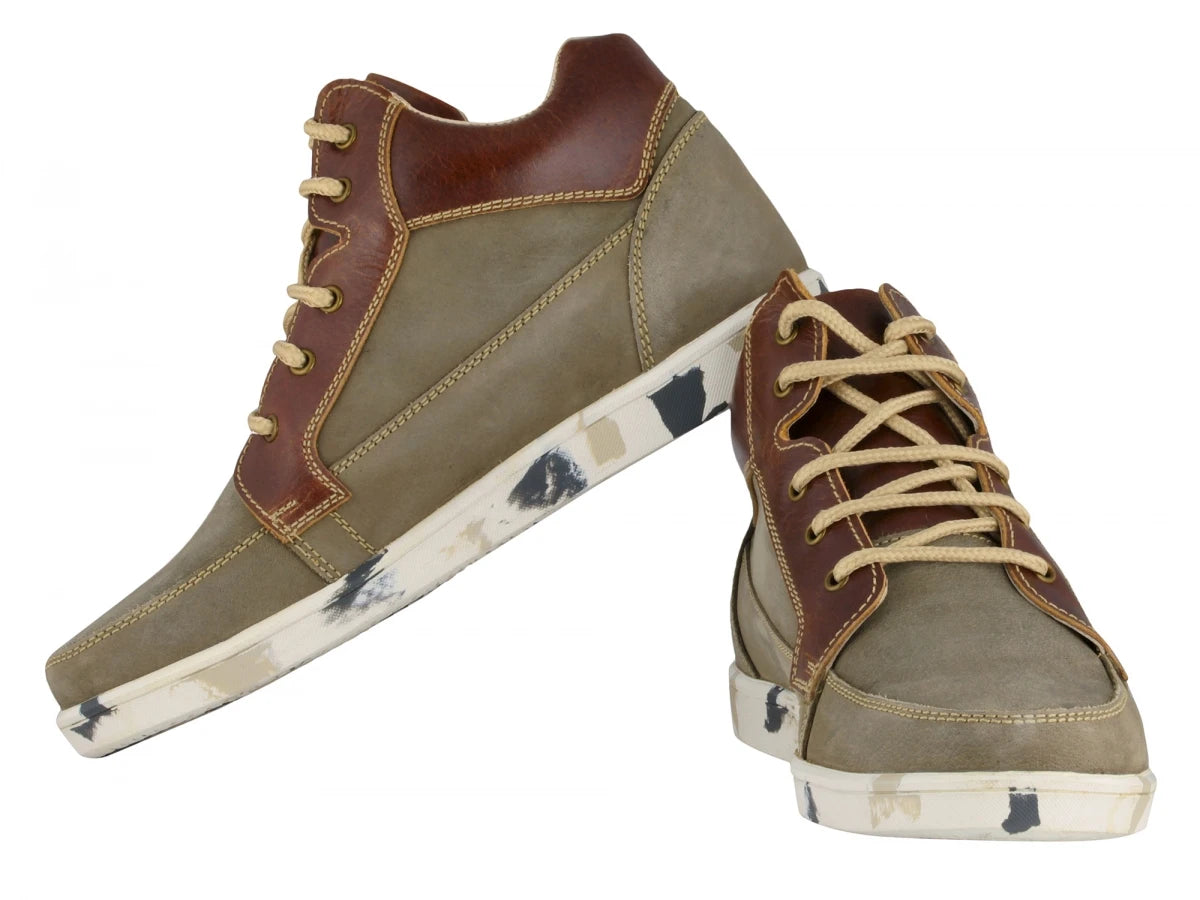 Pure Leather Olive Green Boots with Rubber Sole - Johnson, JRDLIV402OLV