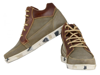 Pure Leather Olive Green Boots with Rubber Sole - Johnson, JRDLIV402OLV