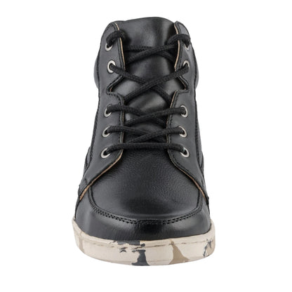Pure Leather Mid Ankle Boots with Rubber Sole  - Johnson, JRDLIV403BLK