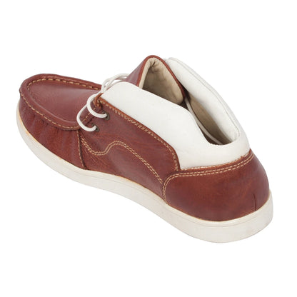 Pure Leather Low Ankle, Tan Boots with Rubber Sole - Bismark (Tan), LIV0502Tan