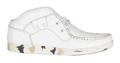 Pure Leather Mid Ankle, White Boots - Bieber, LIV0504CAMWH