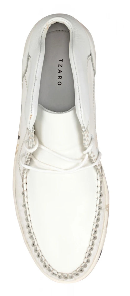 Pure Leather Mid Ankle, White Boots - Bieber, LIV0504CAMWH