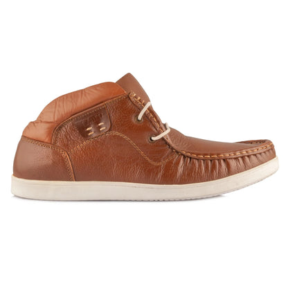 Pure Leather Low Ankle, Tan Boots with Rubber Sole - Bismark(Tan), LIV0506TAN