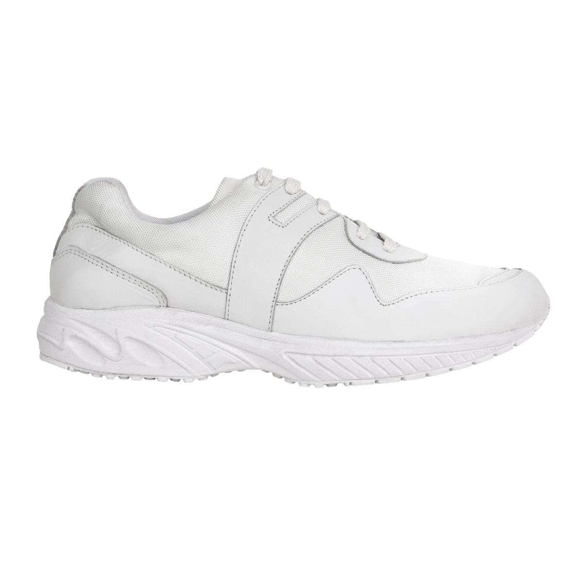 Pure Leather White Sports Shoes with Rubber Outsole - MarathonJCO