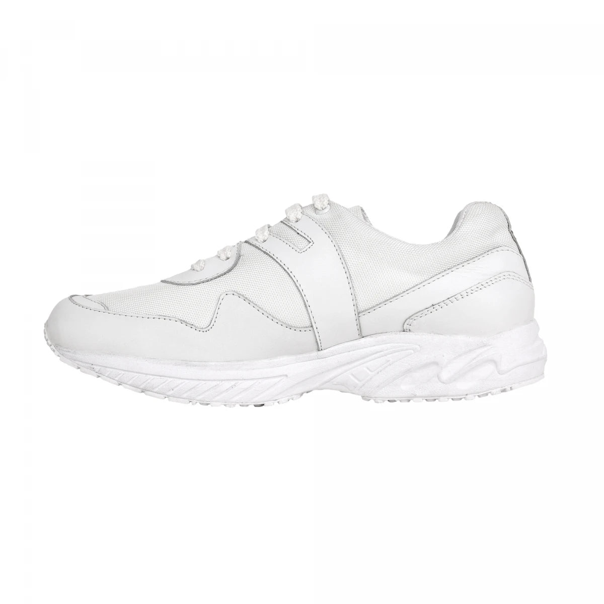 Pure Leather White Sports Shoes with Rubber Outsole - MarathonJCO