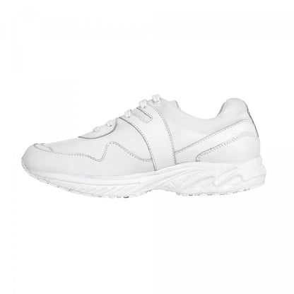 Pure Leather White Sports Shoes with Rubber Outsole - MarathonJCO