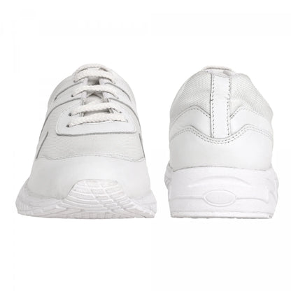 Pure Leather White Sports Shoes with Rubber Outsole - MarathonJCO