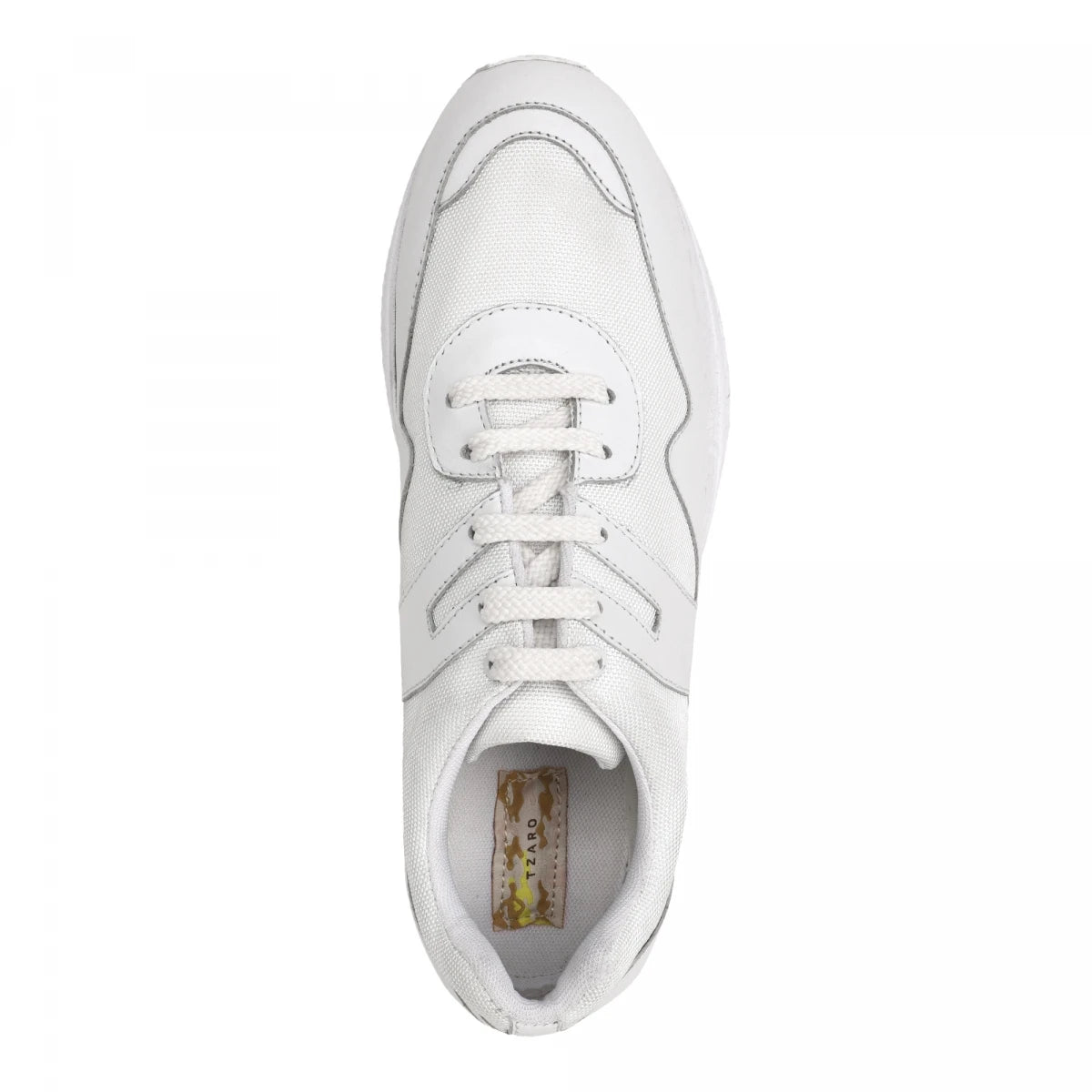 Pure Leather White Sports Shoes with Rubber Outsole - MarathonJCO