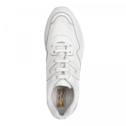 Pure Leather White Sports Shoes with Rubber Outsole - MarathonJCO