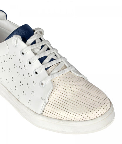 Pure Leather White Sneakers - ELVIS 2, OPT302WHIT