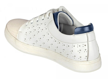 Pure Leather White Sneakers - ELVIS 2, OPT302WHIT