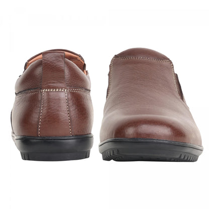 Pure Leather Cherry Color Slip-on Shoe with Anti Skid Rubber Sole- Ibex(Cherry), PANRUN102