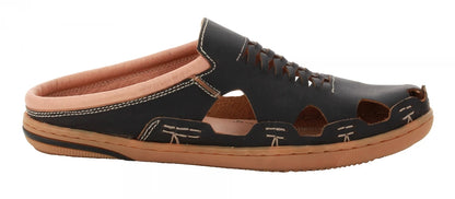 Pure Leather Mule, with Rubber Sole  - Hector (OPU), RON4108DRBLK