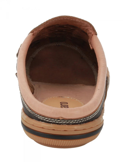 Pure Leather Mule, with Rubber Sole  - Hector (OPU), RON4108DRBLK