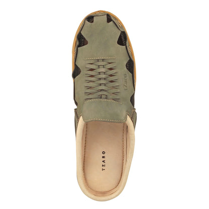 Pure Leather Olive-Green Sandal - Olive Hector, RON4110NUOLV