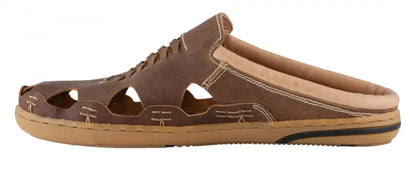 Pure Leather Mule, with Rubber Sole  - Hector (Brown), RON412BRWOPU