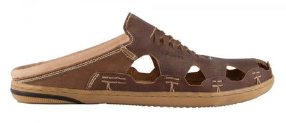 Pure Leather Mule, with Rubber Sole  - Hector (Brown), RON412BRWOPU