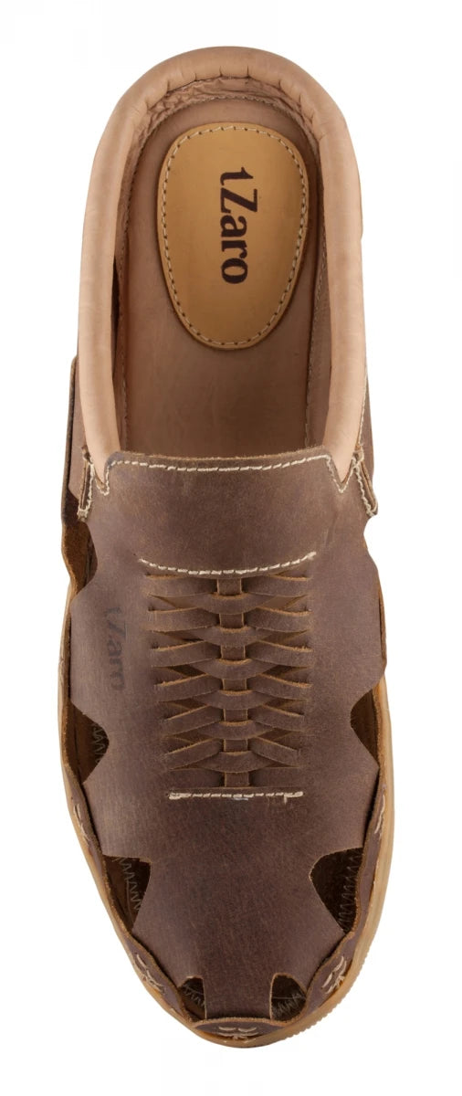Pure Leather Mule, with Rubber Sole  - Hector (Brown), RON412BRWOPU
