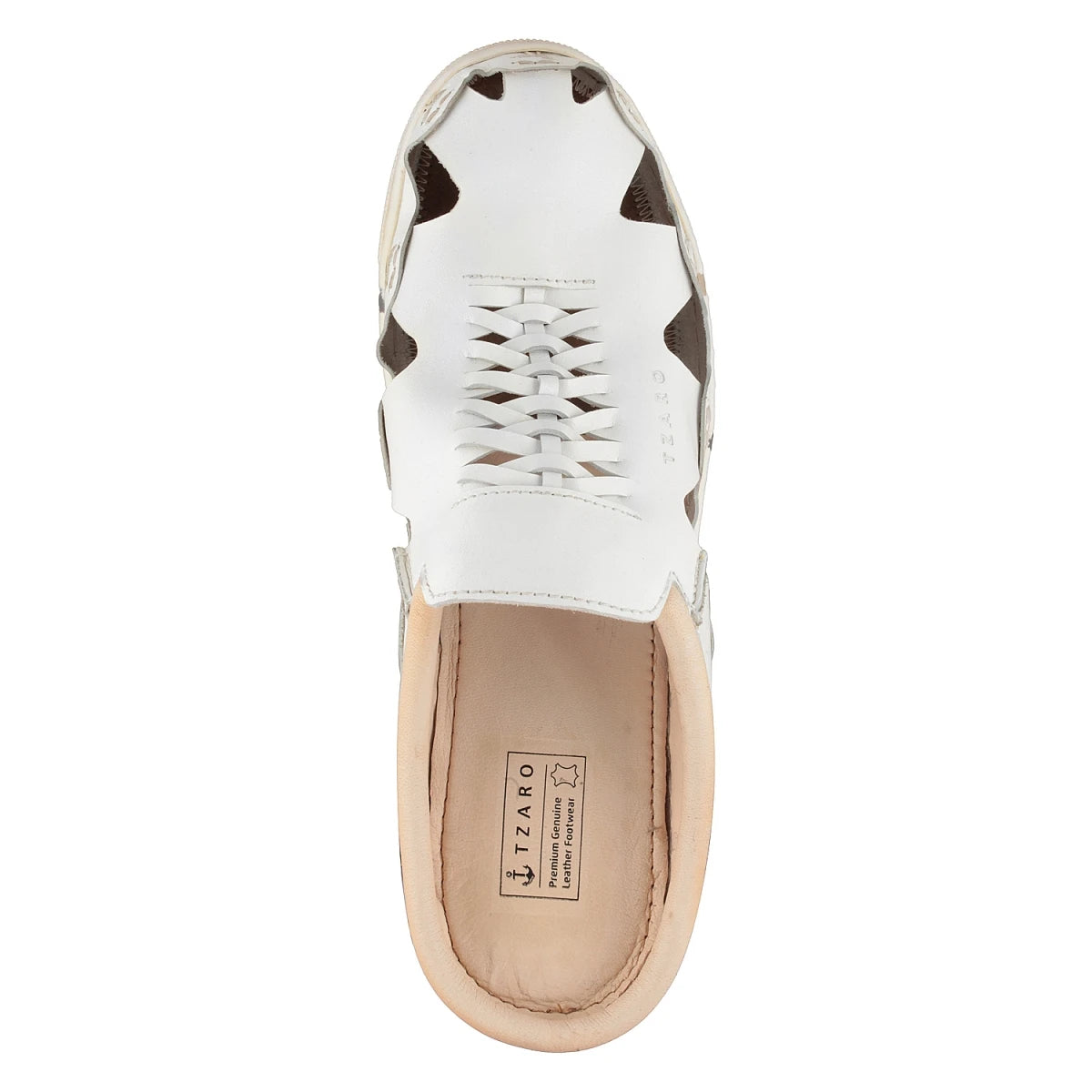 Pure Leather Mule, with Rubber Sole - Hector (White), RON413WHT